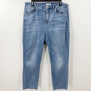 Good American Good Legs Cropped Raw Hem High Rise Jeans 18